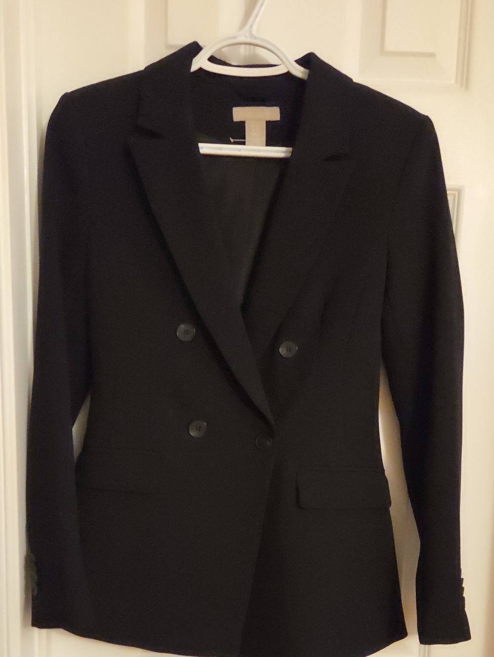 Classic Black Double-Breasted Women's Blazer